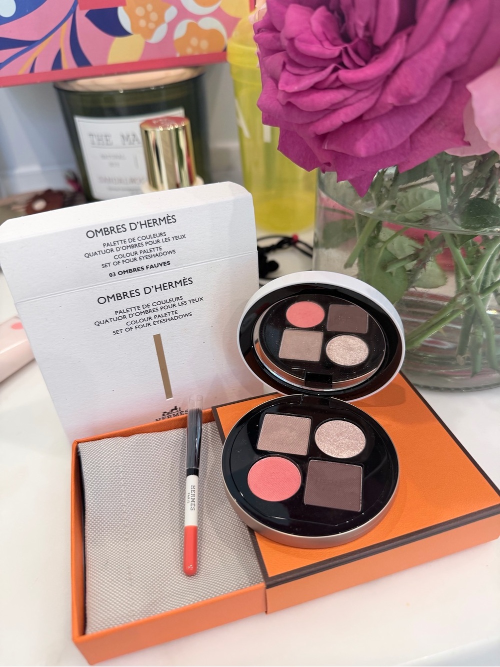 Hermes Ombres d' Eyeshadow Quartet - Coral & Neutral Palette
